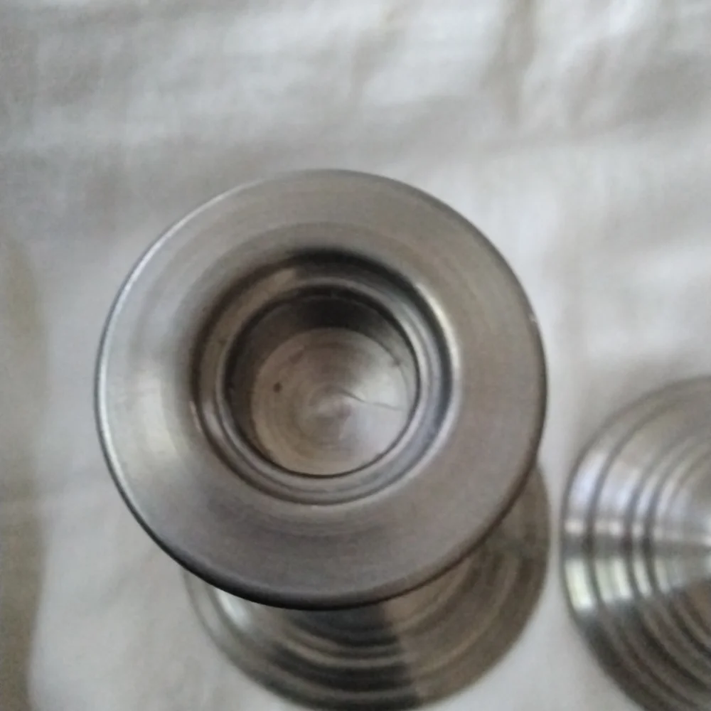 9” Pewter Candlestick Holders, set of 2